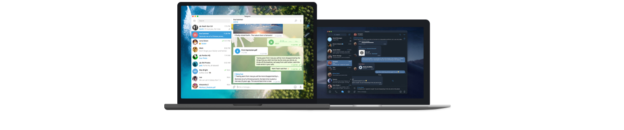 Telegram встановлений на ноутбуці та комп'ютері